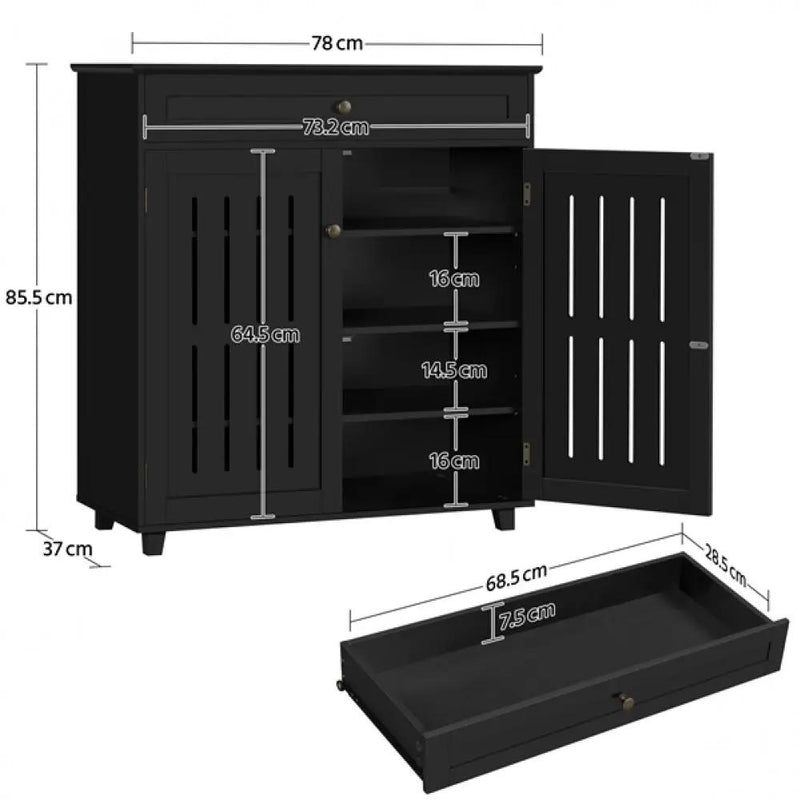 4 Tier Shoe Storage Cabinet Shoe Rack by Yaheetech