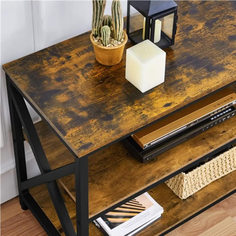 Vintage 3-layer TV Stand for TV up to 70 Inches by Yaheetech