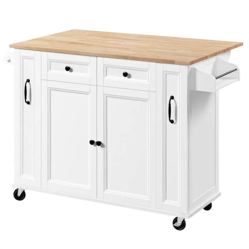 Kitchen Trolley with Drop-Leaf Breakfast Bar by Yaheetech