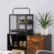 26" Wrought Iron Travel Bird Cage Carrier for Small to Medium Sized Birds by Yaheetech