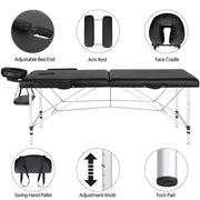 Portable 2 Fold Aluminum Massage Bed by Yaheetech