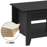 L 120cm Lift Top Coffee Table w/Hidden Compartment & 2 Open Shelves by Yaheetech
