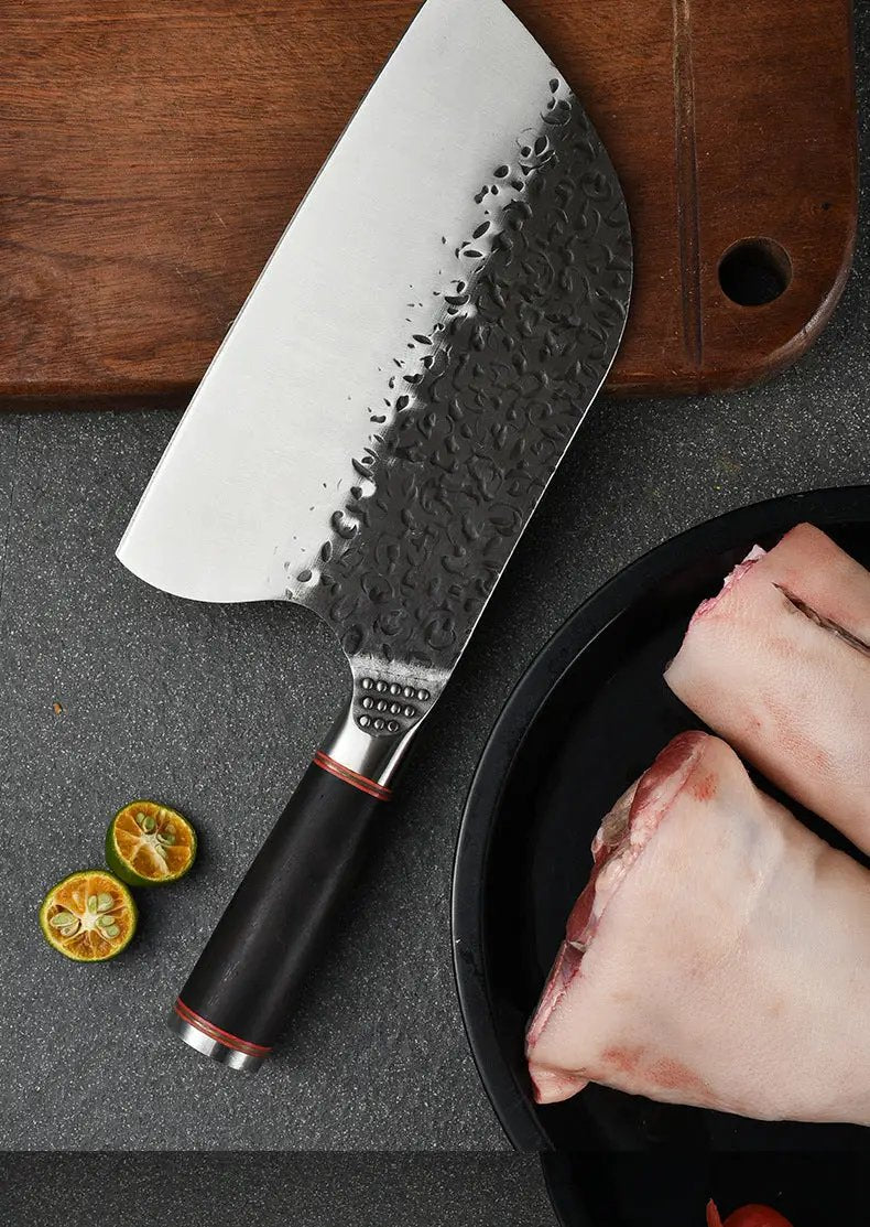 Stainless Steel Forged Steel Head Chef Knife Bone Chopping Knife Butcher Knife Steel color 2pcs by China Dropship