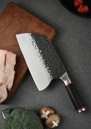 Stainless Steel Forged Steel Head Chef Knife Bone Chopping Knife Butcher Knife Steel color 2pcs by China Dropship