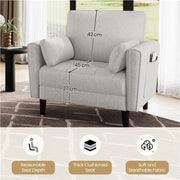 Yaheetech Tufted Oversized Armchair Comfy Fabric Accent Chair Single Sofa Tufted Oversized Armchair Comfy Fabric Accent Chair Single Sofa