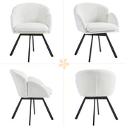 Flower-shaped Chenille Accent Armchair Contemporary Swivel Chair by Yaheetech