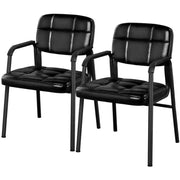 2pcs Office Reception Chairs Faux Leather Guest Chairs by Yaheetech