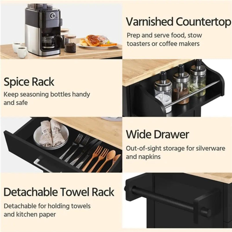 Kitchen Island with Wheels by Yaheetech
