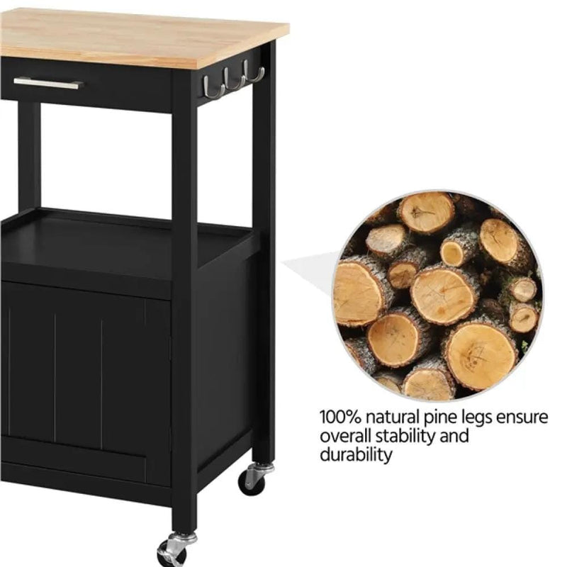 Rolling Kitchen Cart Kitchen Trolley for Dining Room by Yaheetech