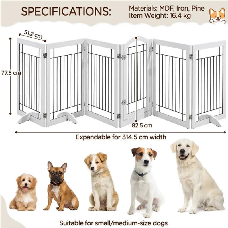 6-Panel Pet Puppy Safety Fence with 3 Support Feet by Yaheetech