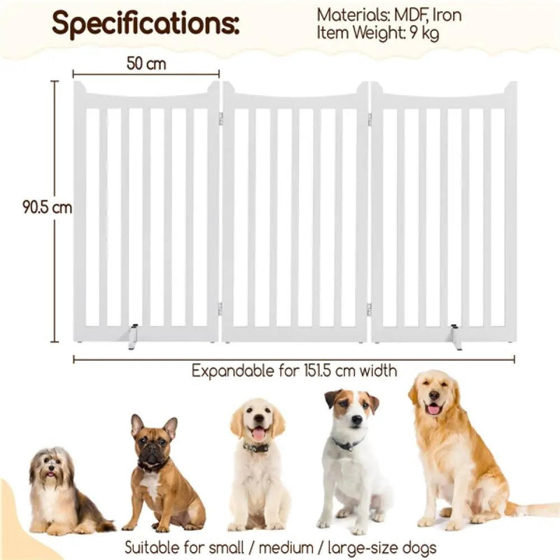 Indoor Pet Barrier for Doorway Dog Pen Wooden Pet Gate by Yaheetech