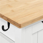Kitchen Island with Wheels Kitchen Storage Serving Cart by Yaheetech