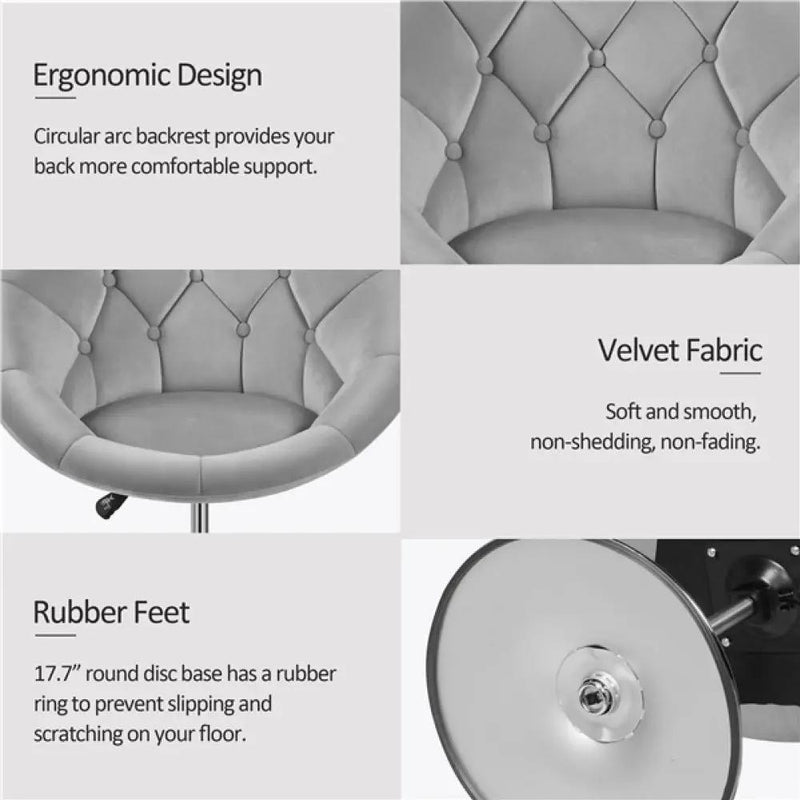 Makeup Vanity Chair Tufted Style Barrel Chair by Yaheetech
