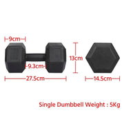 2x5kg Hex Dumbbells Set by Yaheetech
