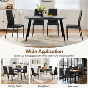 Set of 4 High Back Dining Chairs Upholstered Kitchen Chairs by Yaheetech