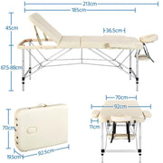 Adjustable 3 Fold Massage Bed Aluminum Alloy Massage Couch by Yaheetech