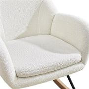 Boucle Upholstered Armchair Rocking Chair by Yaheetech
