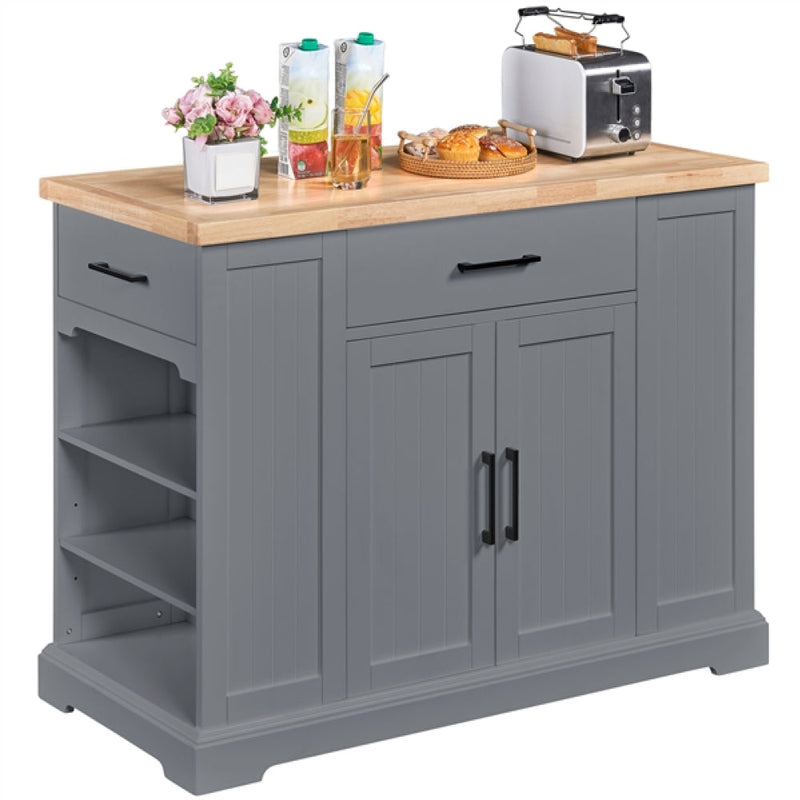 Wooden Kitchen Island Kitchen Cart Kitchen Trolley by Yaheetech