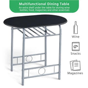 Modern Round Dining Table Set for 2 Dining Chairs by Yaheetech