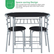 Modern Round Dining Table Set for 2 Chairs + 1 Table by Yaheetech