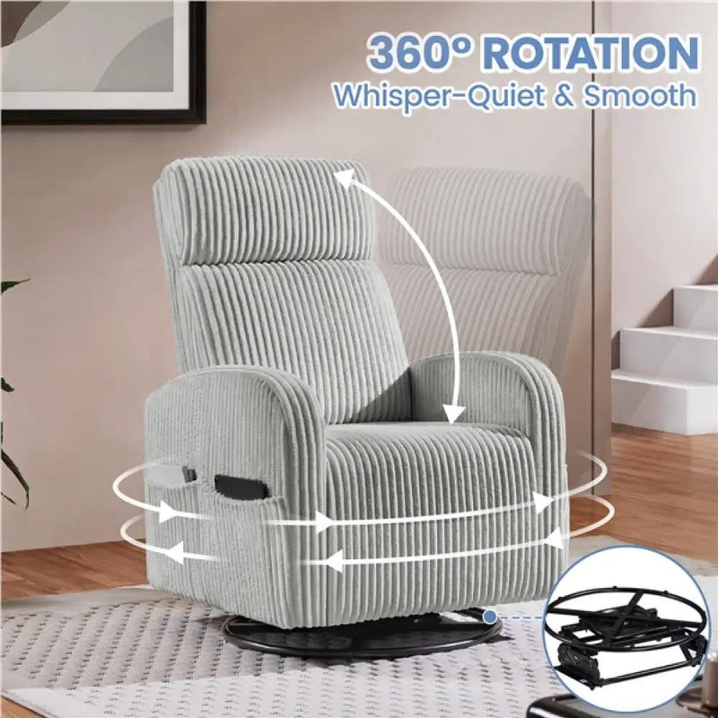 360-Degree Swiveling Nursing Glider Chair Rocking Chair by Yaheetech