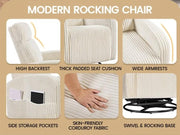 360-Degree Swiveling Nursing Glider Chair Rocking Chair by Yaheetech