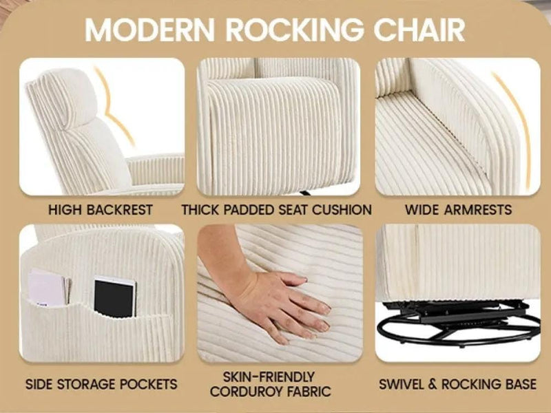 360-Degree Swiveling Nursing Glider Chair Rocking Chair by Yaheetech