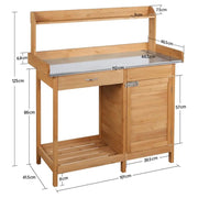 Outdoor Garden Potting Bench Table Work Bench Metal Tabletop by Yaheetech
