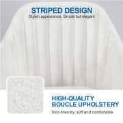 Modern Boucle Desk Chair Computer Chair Computer Chair Ivory by Yaheetech