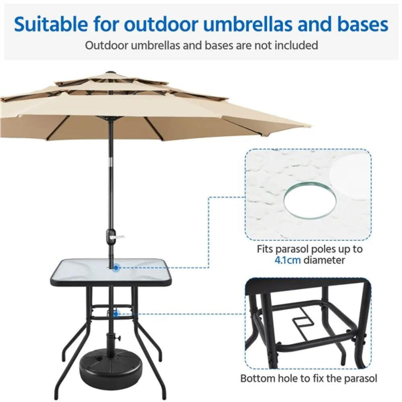 Outdoor Coffee Table Patio Square Bistro Table by Yaheetech