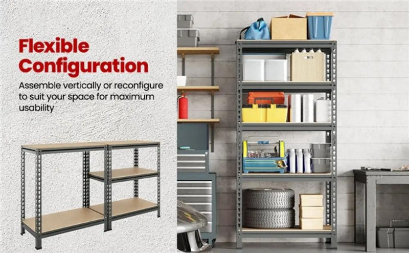5-Tier Utility Shelves Adjustable Metal Shelving Units by Yaheetech