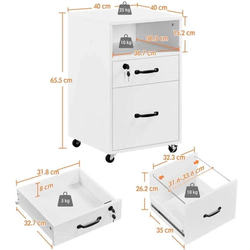 Brand New 2 Drawer Side Table End Table File Cabinet by Yaheetech