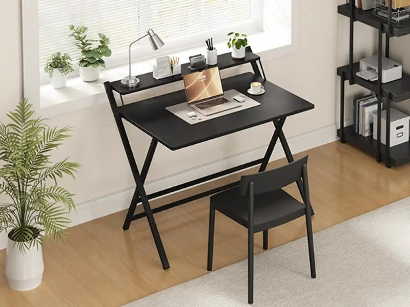 2-Tier Foldable Computer Desk w/ Monitor Shelf by Yaheetech