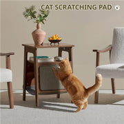 Side Table with Cat House & Scratching Board by Yaheetech