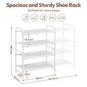 4 Tier Iron Shoe Rack Organiser by Yaheetech