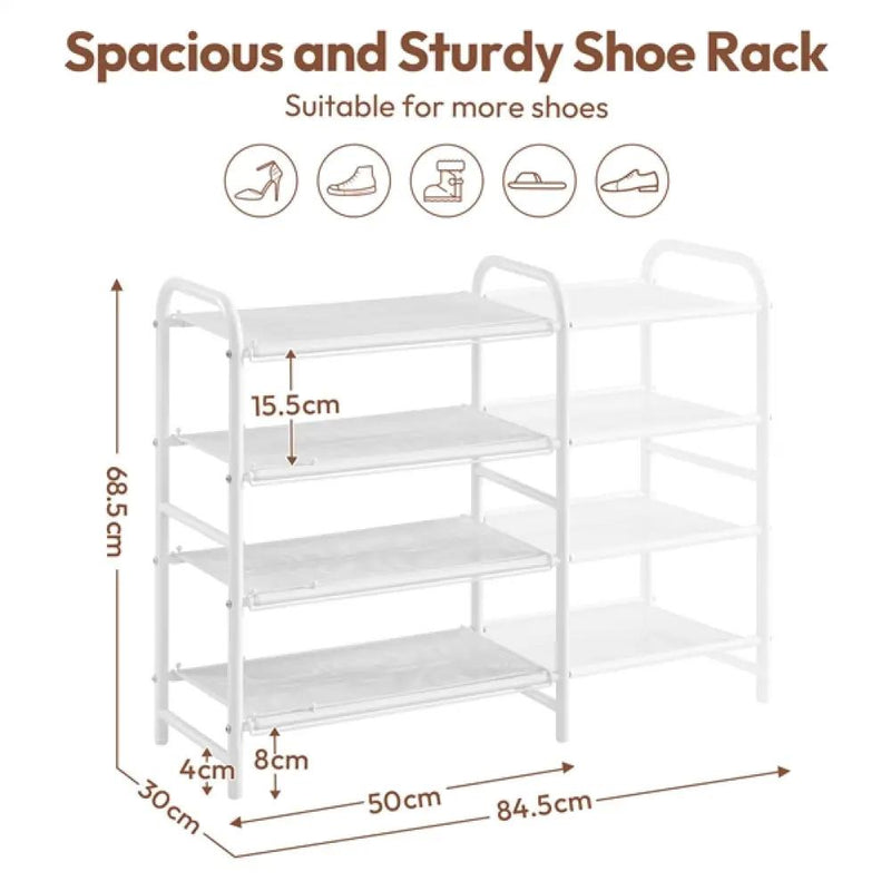 4 Tier Iron Shoe Rack Organiser by Yaheetech