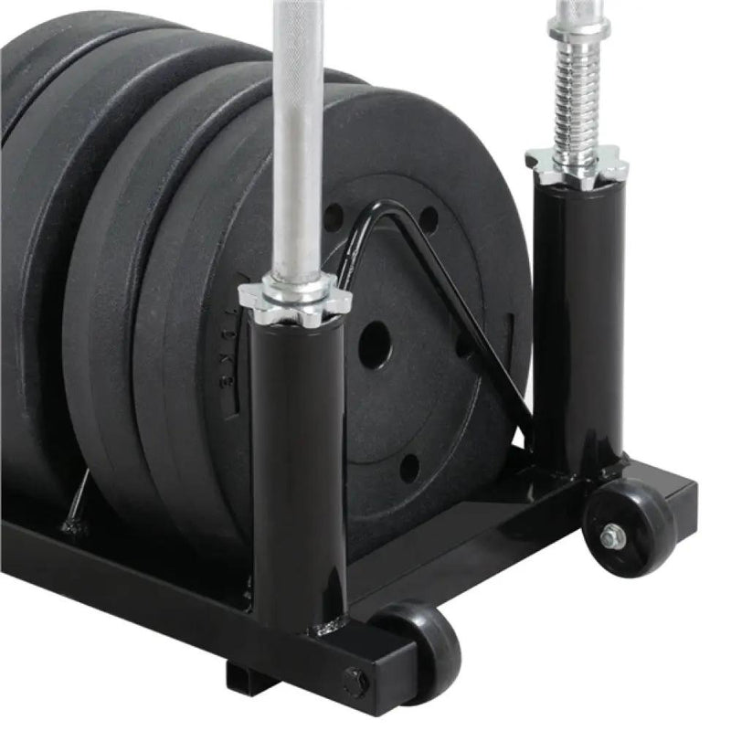 Horizontal Bumper Plate Rack Strength Fitness Rack Plate Holder by Yaheetech