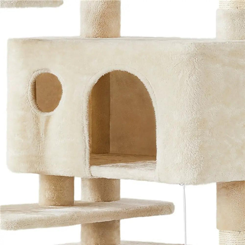 Cat Tree Cat Tower w/ Condos & Dangling Balls & Scratching Posts & Platforms by Yaheetech
