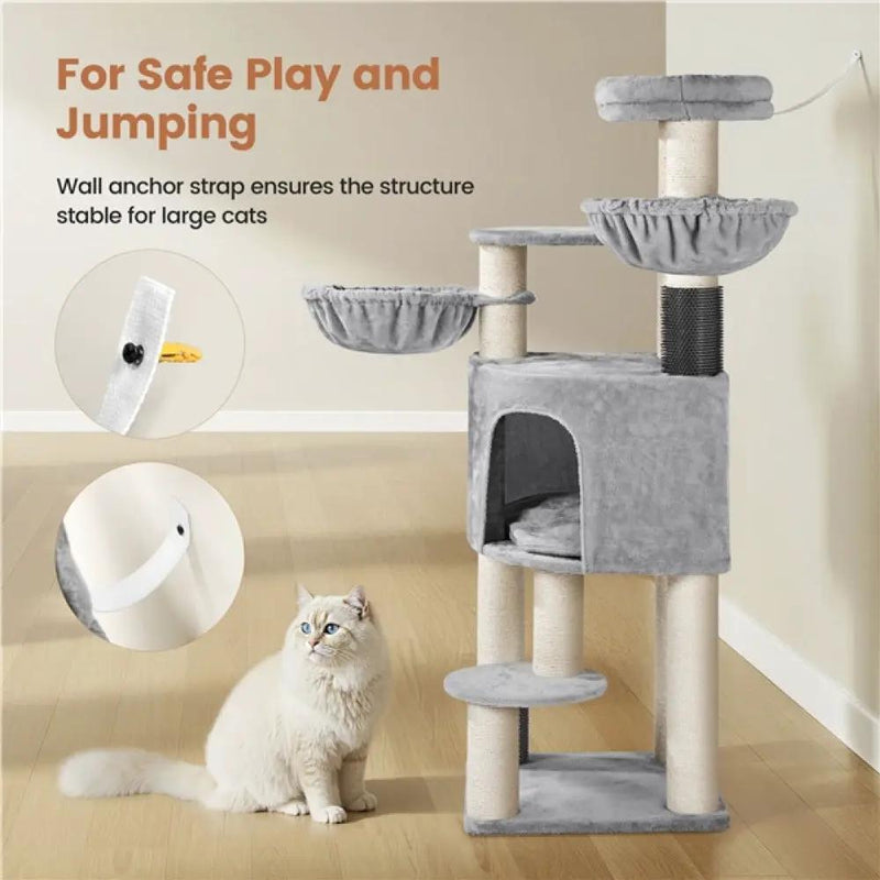 Multilevel Heavy-Duty Cat Tree with Thick Scratching Posts by Yaheetech