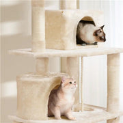 Multi-Level Cat Tree with 2 Condos & 2 Perches & Scratching Posts & Hammock by Yaheetech