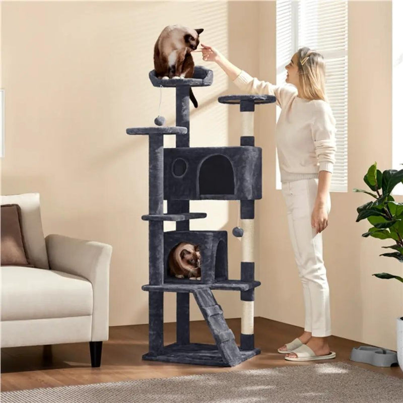 158cm 158cm Tall Cat Tree Condo Kitten Tree Tower by Yaheetech