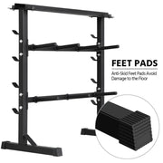 3 Tier Dumbbell Barbell Rack Weight Plate/Bar Storage Holder by Yaheetech