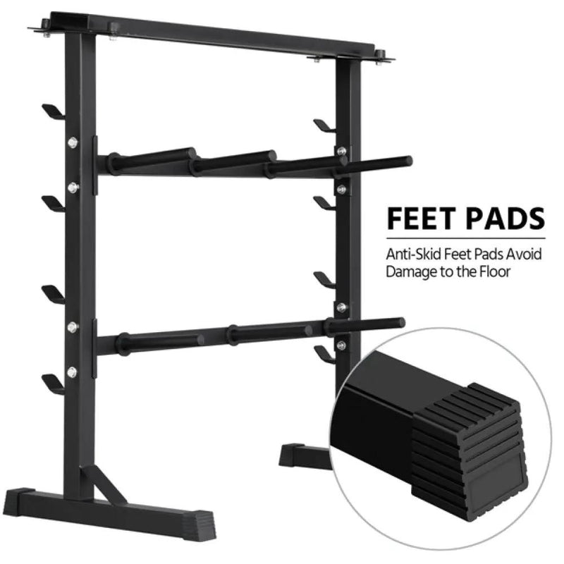3 Tier Dumbbell Barbell Rack Weight Plate/Bar Storage Holder by Yaheetech