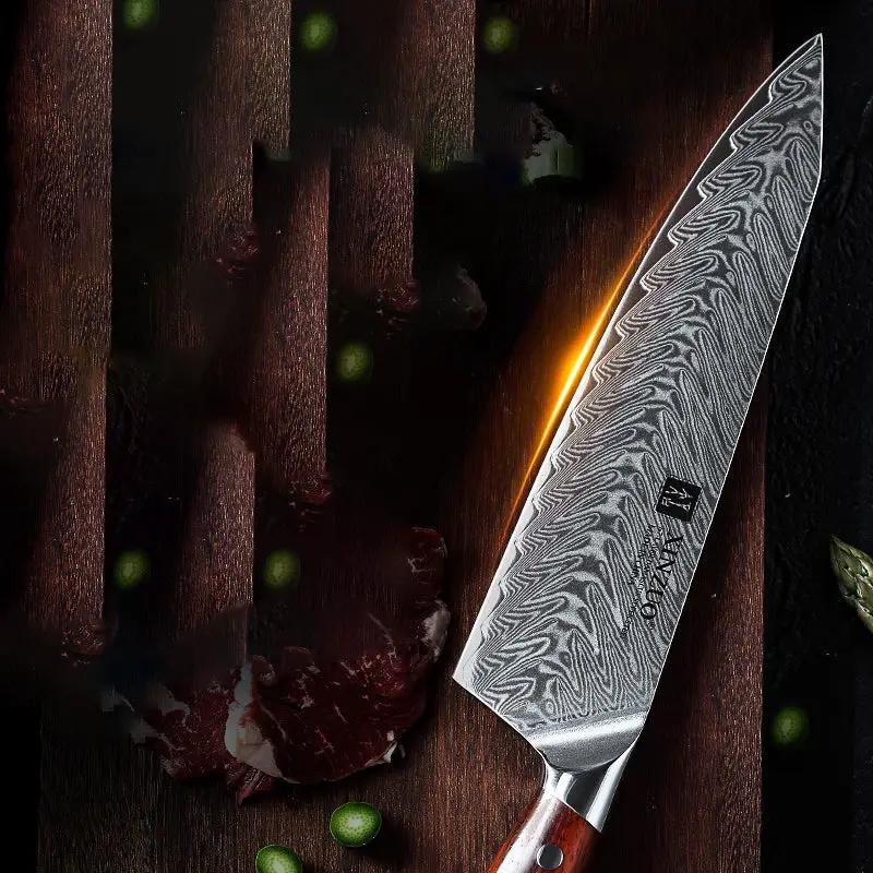 Chef's Knife Western Cooking Knife Meat Cleaver Kitchen Knives Household Chef Knife Wooden Sheath by China Dropship