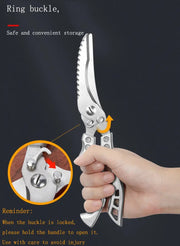 Kitchen Multifunctional Scissors Stainless Steel Chicken Bone Cleaver Knife Meat Fruit Boning Fish Scissors Scale Clean Scissors Chicken Bone Knife by China Dropship