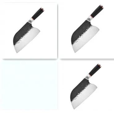 Stainless Steel Forged Steel Head Chef Knife Bone Chopping Knife Butcher Knife Steel color 3pcs by China Dropship