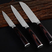 Damascus Fruit Knife Multipurpose Knife Japanese Santoku Knife Gift Knife Brown 5inches by China Dropship