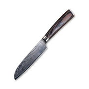 Damascus Fruit Knife Multipurpose Knife Japanese Santoku Knife Gift Knife Brown 5inches by China Dropship