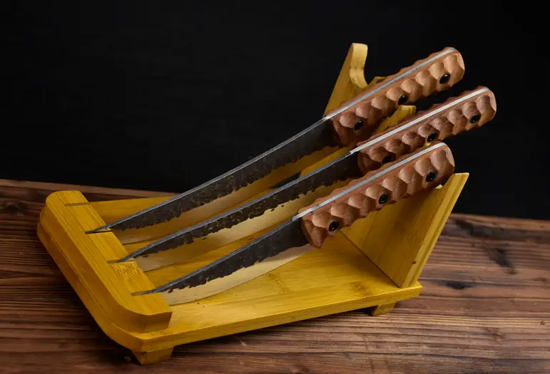 Butcher Knife Razor Three-piece Rosewood Handle As shown by China Dropship