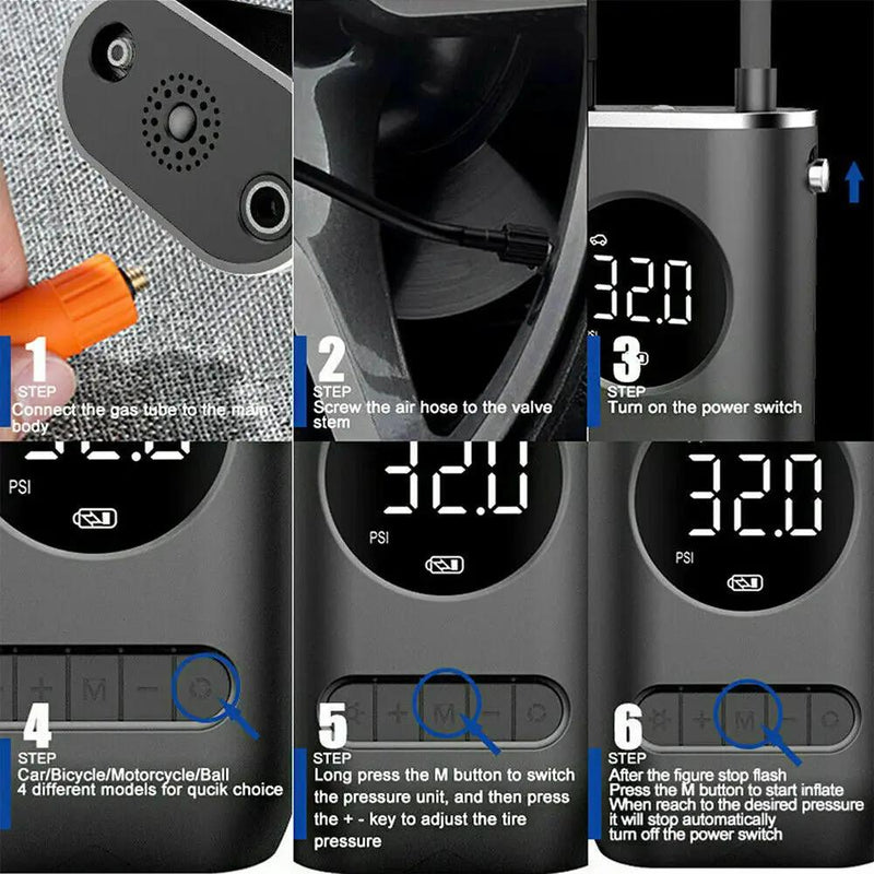 Portable Air Pump Compressor Tyre Inflator 150PSI by salelink.co.nz